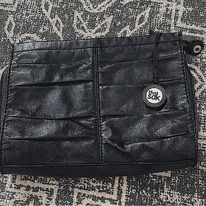 NWOT The Sak Black 100% Leather Versatile Clutch Purse